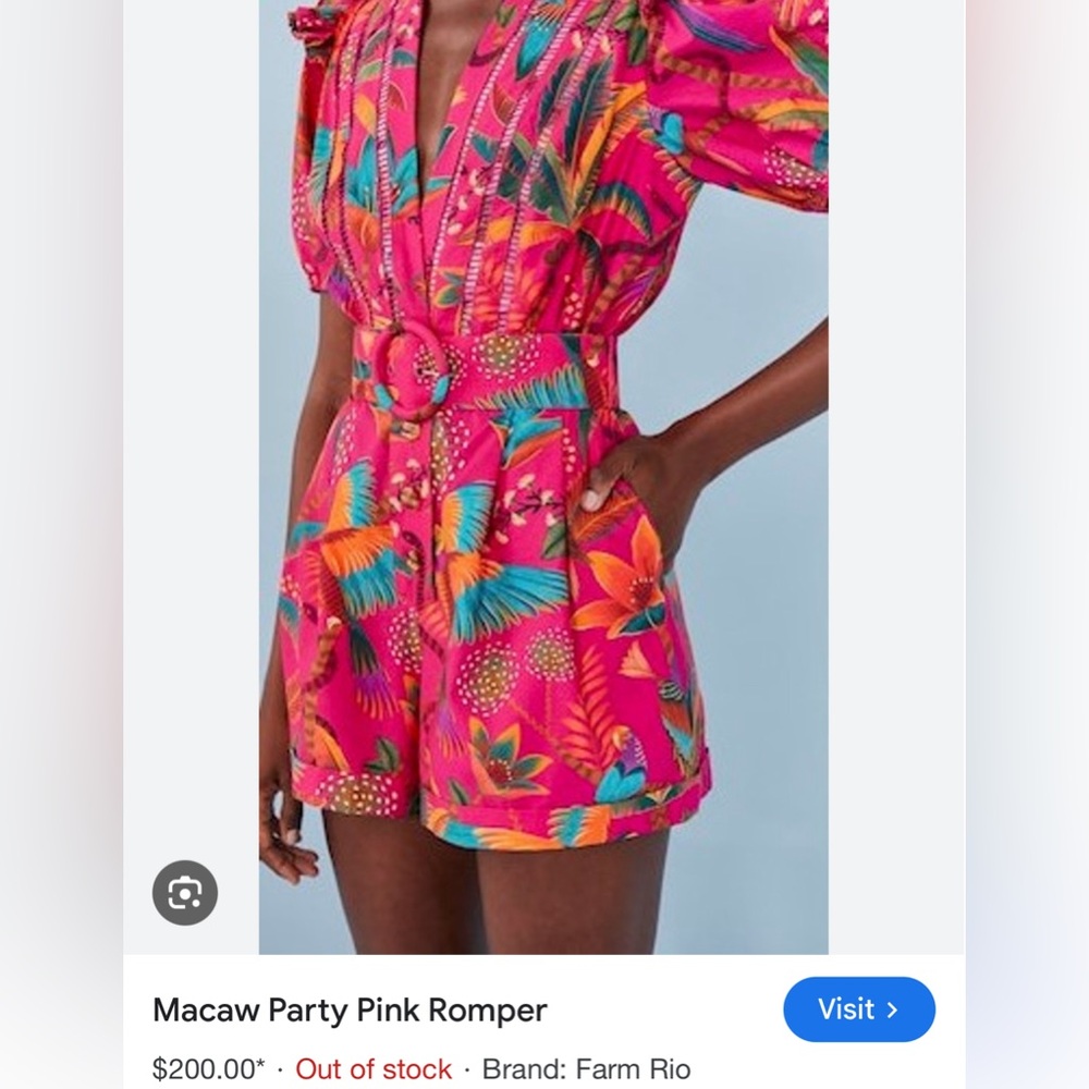 MACAW PARTY PINK ROMPER                 
  Farm Rio